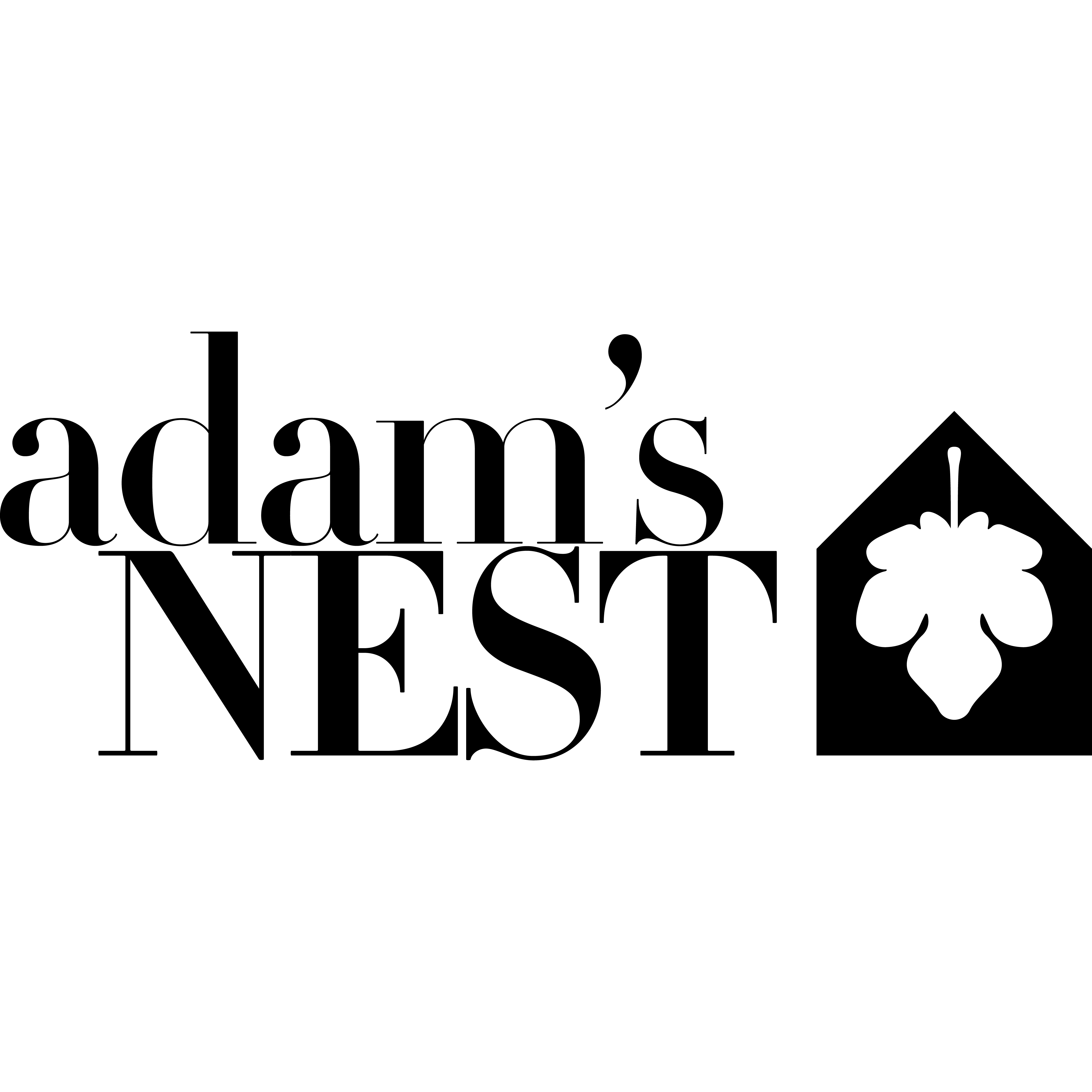 Adam's Nest primary, black on cream